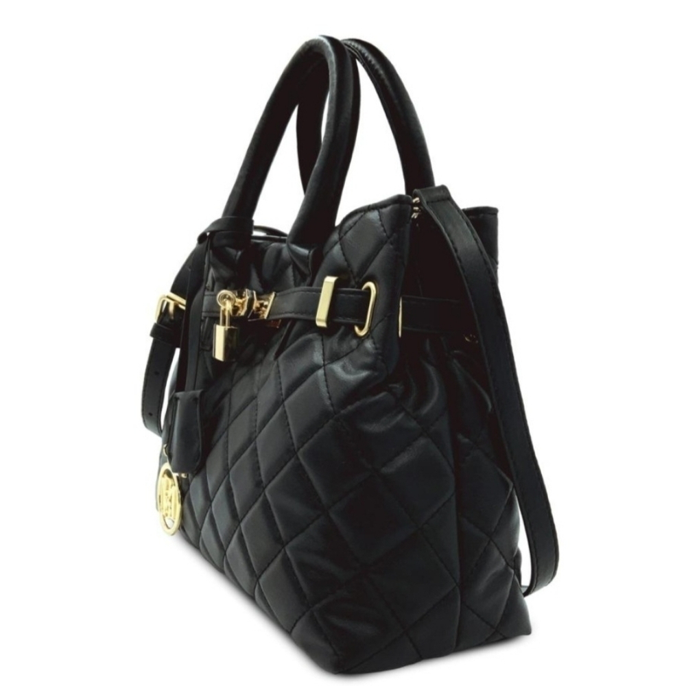 $99 Badgley Mischka Mini Diamond Quilted Tote With Front Lock - Picture 6 of 15